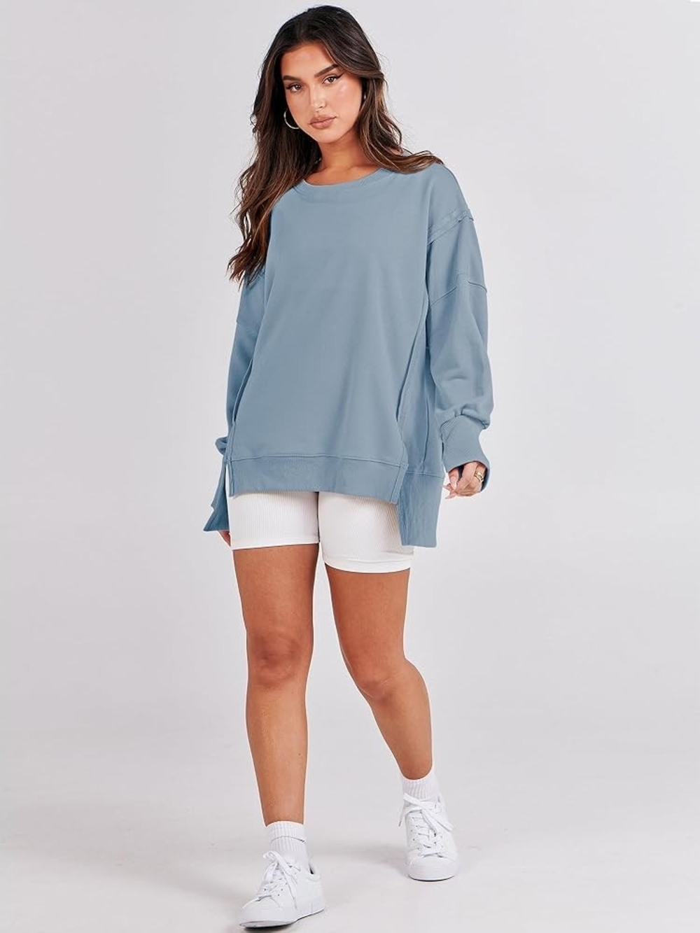 ANRABESS Womens Oversized Sweatshirts Crew Neck Long Sleeve Shirts Casual Loose - Picture 6 of 10